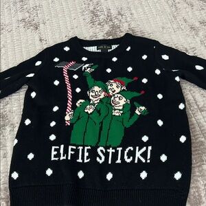 Faith & Zoe Black Sweater with White Dot Detail